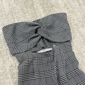 Black & White Plaid Romper